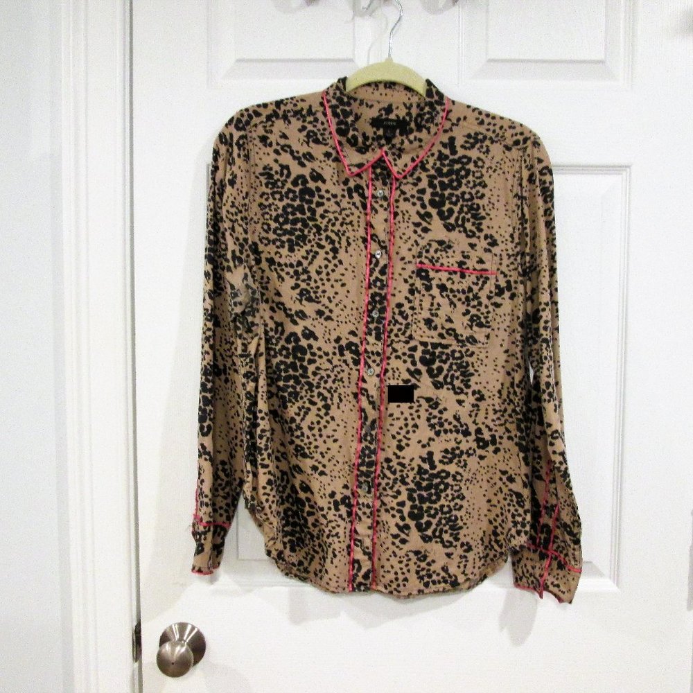 J. Crew Animal Print Blouse- Size Large